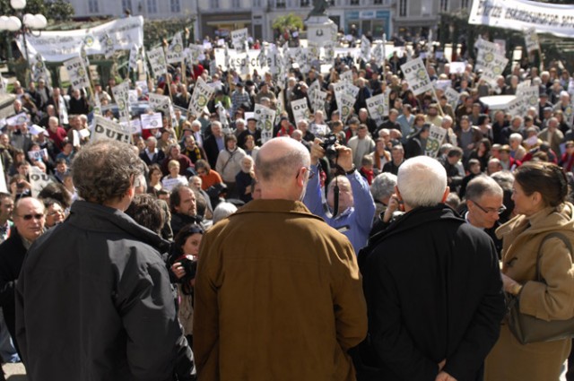 "Le syndicalisme agricole n’a pas attendu la création d’une Chambre d’Agriculture" (Photo : Mobilisation de soutien à EHLG (la Chambre d'Agriculture Alternative du Pays Basque))