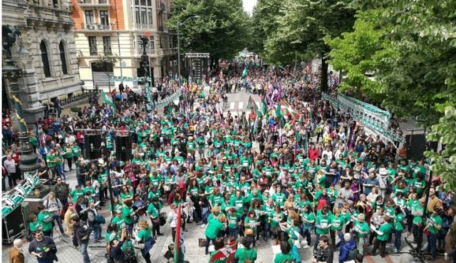 Premier Mai 2017, fin de la manifestation d'ELA à Bilbo