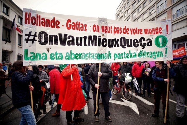 Manifestation contre la loi El Khomri à Bayonne.