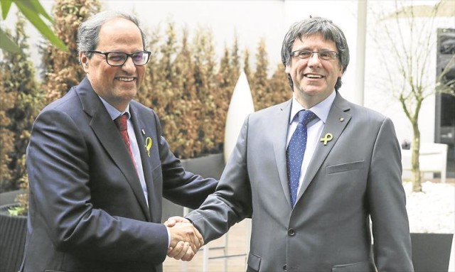 Quim Torra avec Carles Puigdemont.