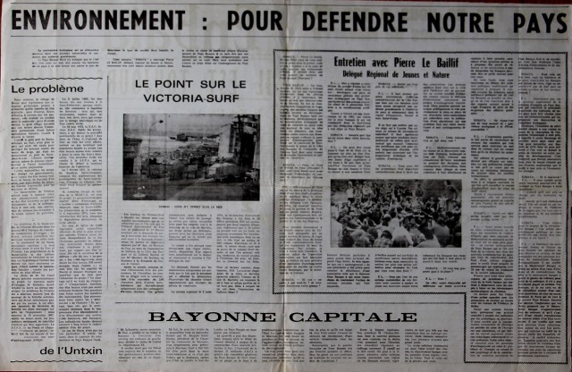 La page intérieure du n° 337 du 30 janvier 1975 fait le point sur les combats écologistes du moment.