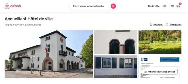 15 octobre 2021, Alda met la mairie d'Anglet en location sur Airbnb