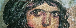 Eneide-Tête de femme, mosaïque, IIe siècle apJCTurquie