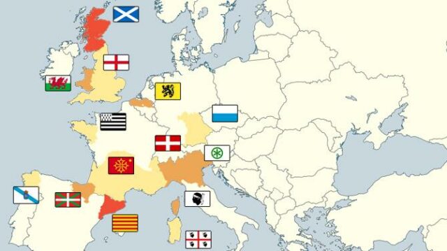 Independentzia hein ezberdinetan aipatzen den Europako zonbait eskualde