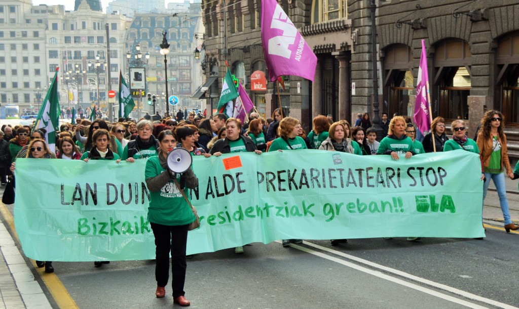 Mobilisations contre la précarité toujours en cours dans les maisons de retraite de la Diputacion de Foralede Bizkaia.