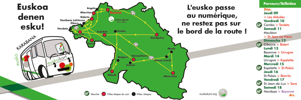 Des Aldudes à Bayonne, du 9 au 18 mars, l’EuskoKaravane sillonnera le Pays Basque Nord à votre rencontre !