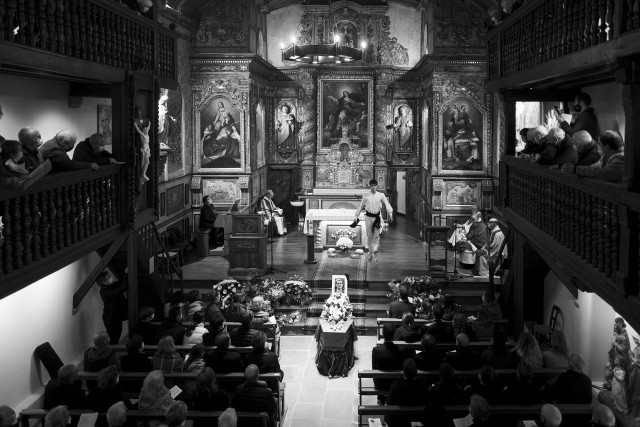 Obsèques de Ramuntxo Camblong célébrées à l'Eglise de Luhuso, le 15/11/2021.(Photo : Zigor)