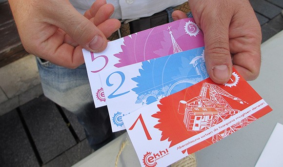 La formule papier de la monnaie alternative Ekhi à Bilbao, en 2014-2015.